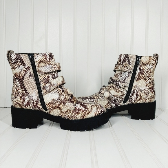 NEW BP Lilly Buckled Snake Print Moto Boot C408 - Picture 7 of 16
